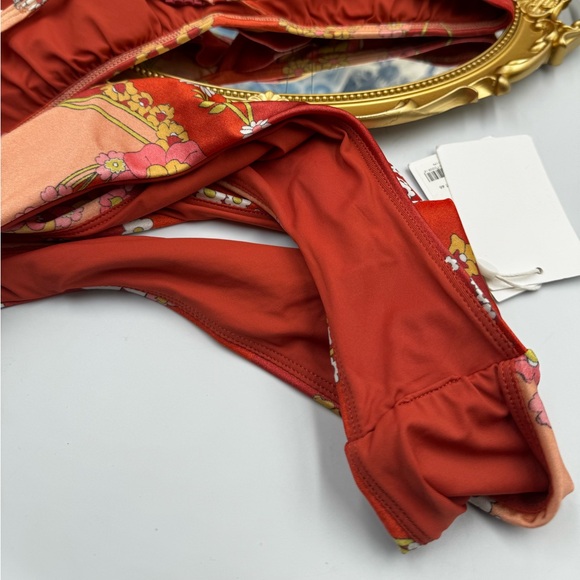 🆕 ZIMMERMANN 🧿 NWT Lola Waterfall Frill Bikini Raspberry Floral- Sz3 - US8 -10 - Picture 14 of 16
